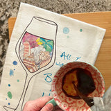 Beach & Wine Tea Towel – Ocean Escape Gift – Avery's Home
