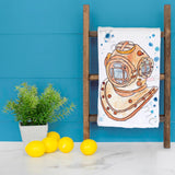 Vintage Scuba Helmet Tea Towel – Nautical Decor – Avery's Home
