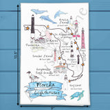 Florida Lighthouse Map Tea Towel – Nautical Decor – Avery's Home