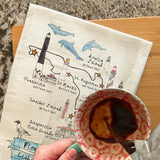 Florida Lighthouse Map Tea Towel – Nautical Decor – Avery's Home