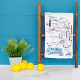 Florida Lighthouse Map Tea Towel – Nautical Decor – Avery's Home