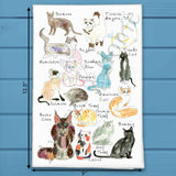 Cat Breeds Tea Towel – Illustrated Feline Gift – Avery's Home