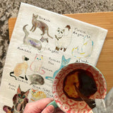 Cat Breeds Tea Towel – Illustrated Feline Gift – Avery's Home