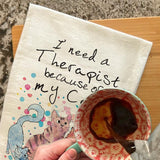 Cat Therapist Tea Towel – Whimsical Feline Humor – Avery's Home