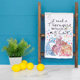 Cat Therapist Tea Towel – Whimsical Feline Humor – Avery's Home