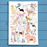 Dog Breeds Chart Tea Towel – Illustrated Kitchen Decor – Avery's Home