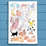 Cat Breeds Calico Tea Towel – Illustrated Decor – Avery's Home