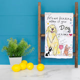 Dog Drinking Buddy Tea Towel – Funny Bar Decor – Avery's Home