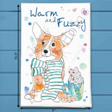 Winter Corgi Tea Towel – Cozy Holiday Dog Decor – Avery's Home
