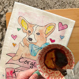 Corgi Puppy Valentine Tea Towel – Sweetheart Dog Gift – Avery's Home