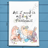 Pickleball Dog Lover Tea Towel – Sporty Pet Gift – Avery's Home