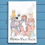 Pickleball Pals Tea Towel – Funny Dog & Cat Gift – Avery's Home