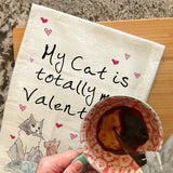 Valentine Cat Tea Towel – Whiskered Love Gift – Avery's Home