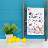 Valentine Cat Tea Towel – Whiskered Love Gift – Avery's Home