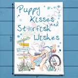 Beach Dog Tea Towel – Puppy Kisses Coastal Decor – Avery's Home