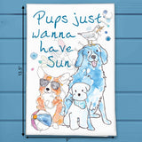 Beach Dog Humor Tea Towel – Summer Vibes Gift – Avery's Home