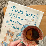 Beach Dog Humor Tea Towel – Summer Vibes Gift – Avery's Home
