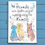 Friends & Family Dog Tea Towel – Faith & Fur Quote – Avery's Home