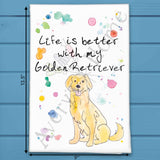 Golden Retriever Tea Towel – Sunshine Dog Kitchen Decor – Avery's Home