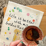 Golden Retriever Tea Towel – Sunshine Dog Kitchen Decor – Avery's Home