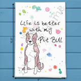 Pitbull Tea Towel – Love Is a Blocky Head – Avery's Home
