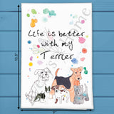 Terrier Tea Towel – Spunky Pup Kitchen Gift – Avery's Home