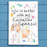 Cavalier Spaniel Tea Towel – Sweet Lap Dog Decor – Avery's Home