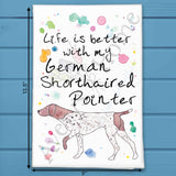 German Pointer Tea Towel – Hunting Dog Heart – Avery's Home