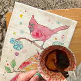 Spring Cardinal Tea Towel – Nature Decor Gift – Avery's Home