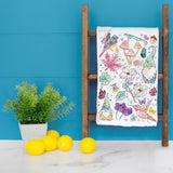 Gnomes & Mushrooms Tea Towel – Garden Spring Decor – Avery's Home