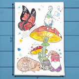 Gnome & Hedgehog Tea Towel – Cute Garden Gift – Avery's Home