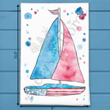 USA Sailboat Tea Towel – Nautical Patriotic Decor – Avery's Home