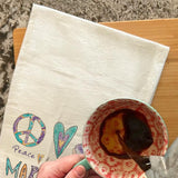 Peace Love King Cake Tea Towel – Mardi Gras Gift – Avery's Home