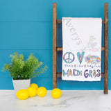 Peace Love King Cake Tea Towel – Mardi Gras Gift – Avery's Home