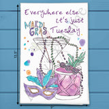 Fat Tuesday Cocktails Tea Towel – Mardi Gras Bar Decor – Avery's Home