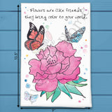 Friends Are Like Flowers Tea Towel – Garden Quote Gift – Avery's Home