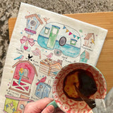 Colorful Birdhouses Tea Towel – Backyard Decor – Avery's Home