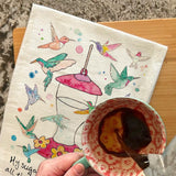 Hummingbird Garden Tea Towel – Bird Lover Gift – Avery's Home
