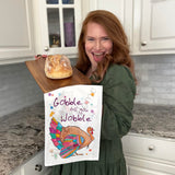 Gobble Till You Wobble Tea Towel – Funny Turkey Decor – Avery's Home