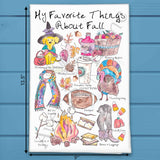 Favorite Things Fall Tea Towel – Autumn Sentiment Gift – Avery's Home