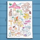 Mushroom & Gnome Garden Tea Towel – Woodland Decor – Avery's Home