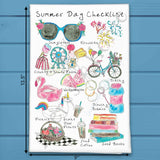 Summer Checklist Tea Towel – Bright Seasonal Decor – Avery's Home