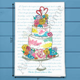 Wedding Cake Tea Towel – Elegant Bridal Decor – Avery's Home
