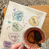 Conversation Hearts Tea Towel – Valentine Decor – Avery's Home