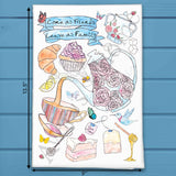 Friendship Tea Time Tea Towel – Whimsical Gathering Decor – Avery's Home