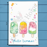 Hello Summer Popsicle Tea Towel – Seasonal Decor – Avery's Home