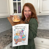 Yarn Is Cheaper Tea Towel – Funny Knitting Decor – Avery's Home