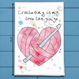 Crochet Love Language Tea Towel – Yarn Craft Decor – Avery's Home