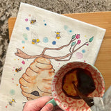 Bee Happy Tea Towel – Garden Positivity Decor – Avery's Home
