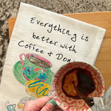 Coffee & Donuts Tea Towel – Breakfast Lover Gift – Avery's Home